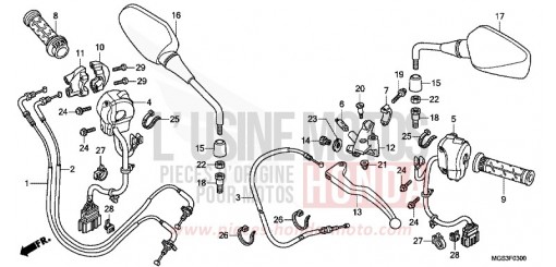 HEBELGRIFF/SCHALTER/KABEL (NC700X/XA) NC700XAD de 2013